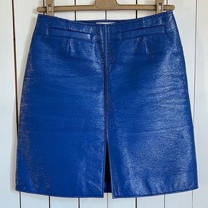 *SOLD* AUTH Courrège vinyl front slit mini skirt